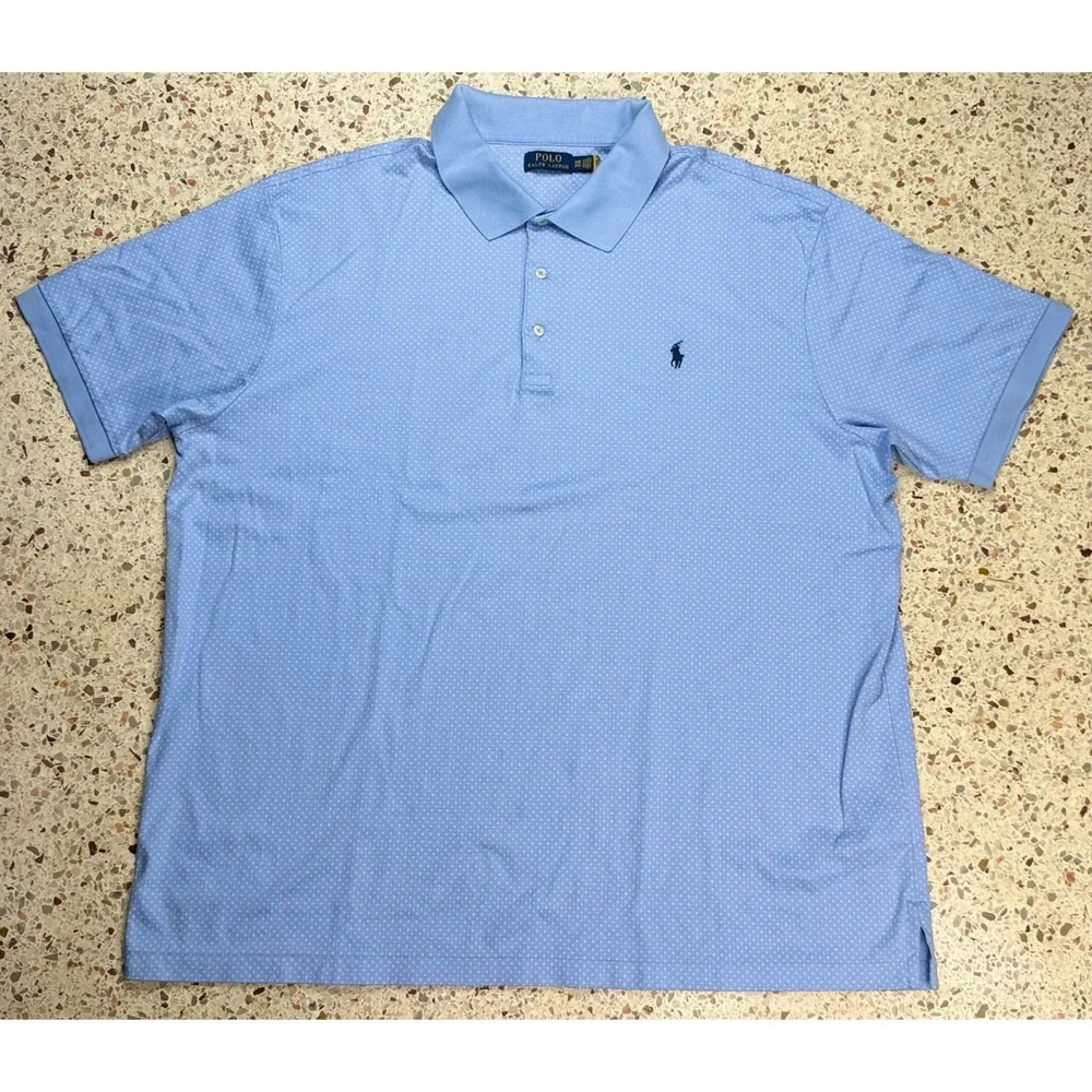 Polo Ralph Lauren Men's Button Up Polka Dot Pattern Polo Shirt Size 3XB